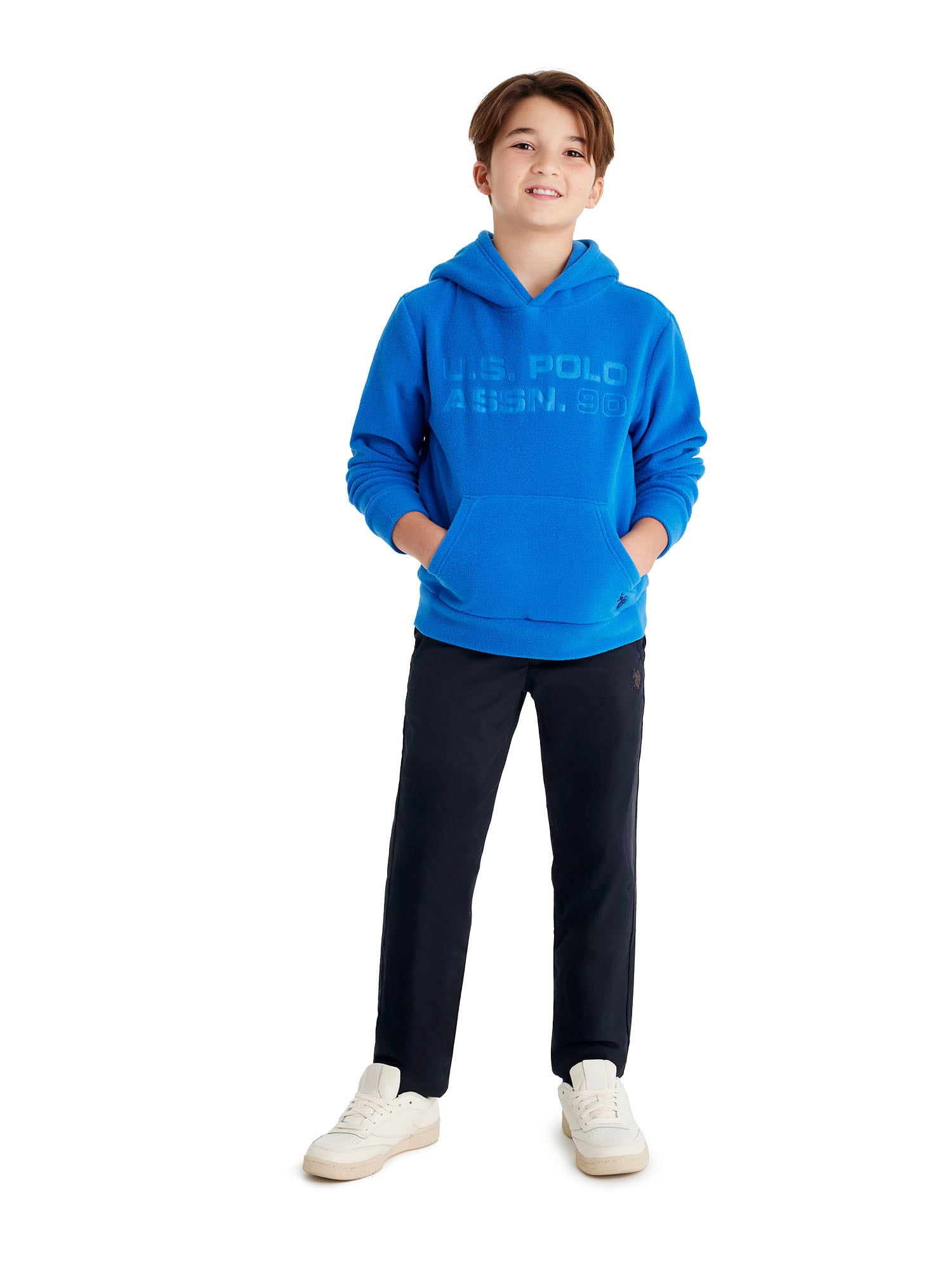 U.S. Polo Assn. Boys Polar Fleece Pullover Hoodie, Sizes 4-18