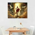 thumbnail image 2 of Nawypu Jesus Wall Art- The Cross Light from Sky Poster For Christian Home Decor-Jesus and Dove Canvas Framed Prints Picture for Room Living Decor, 2 of 6