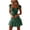 Dark Green, variant on Womens Printing Cute Beac Dress Summer Short Sleeve Ruffle Mini Dress