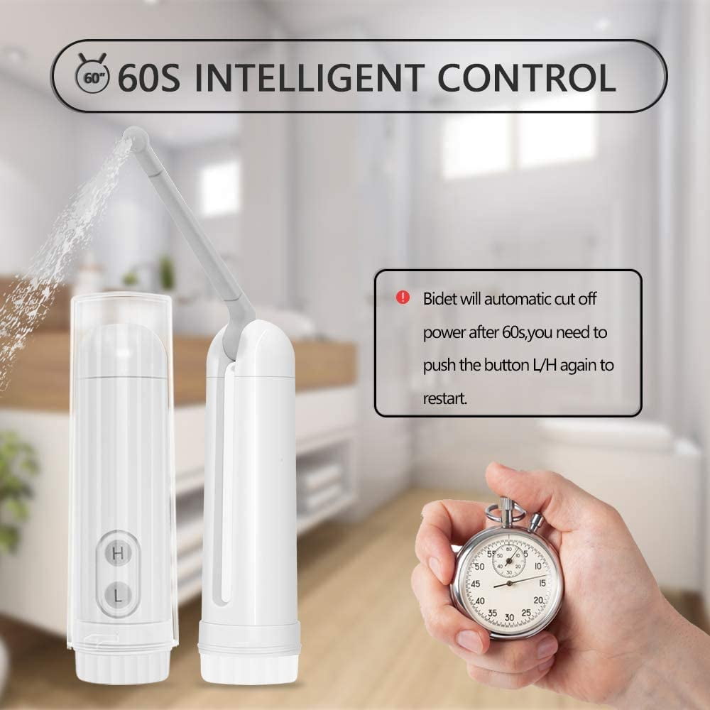 Portable Bidet - Mini Foldable Handheld Personal Travel Bidet with 2 Pressure Options Electric Sprayer Toilet for Personal Hygiene Cleaning/Soothing Postpartum Care/Perineal & Hemmoroid Treatment