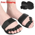 thumbnail image 4 of 6pieces=3pairs Hallux Valgus Feet Care Five-Finger Half-Palm Yoga Socks Overlapping Toe Splitter Wear-Resistant Forefoot Pads (Size S(35-39)), 4 of 7