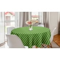 thumbnail image 1 of Geometric Round Tablecloth, Traditional Irish Striped Pattern Happy St. Patrick's Day Theme, Circle Table Cloth Cover for Dining Room Kitchen Decor, 60", Lime Green Dark Green, by Ambesonne, 1 of 1