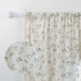 thumbnail image 3 of Lfeey Floral Linen Light Filtering Semi Sheer Linen Blend Curtains for Rooms, Rod Pocket, 52"x63", 2 Panels, 3 of 4