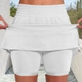 thumbnail image 2 of Women's Casual Solid Color Summer Elastic Waist Stretchy Pants, Mid Waisted Fit, Loose Soft Fabric, Lounge Athletic Gym, Yoga Running Fitness | VerBelle,White S, 2 of 7