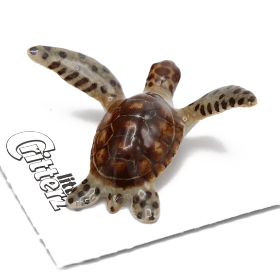 Turtle - Green Sea Turtle "Tortuga" - miniature porcelain figurine