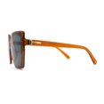 thumbnail image 4 of Womens Oversize Square Minimal Chic Mod Inset Lens Sunglasses Brown Green, 4 of 4