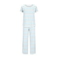 thumbnail image 4 of BSDJILFG Women's Pajamas Two Piece Set,Striped Lounge Sets for Women Plus Size Comfy Soft Leisure Split Sleepwear, 4 of 4