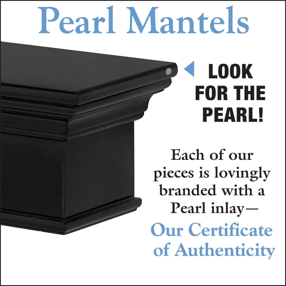Pearl Mantels Henry Premium Black MDF Mantel Shelf, Precision Black Paint, 72"L x 9"D x 8"H