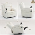 thumbnail image 3 of LITVZ Power Oversized Swivel Rocker Recliner with Adjustable Headrest, Dual Motor Glider Nursery Rocking Chair with Vibration Heat, USB A&C Ports, Armrest Storage, Cup Holder for Adults, 3 of 10