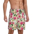 thumbnail image 2 of Pofeuu Rose Flowers Print Men's Soft Woven Elastic Waistband Sleep Pajama Short-XX-Large, 2 of 6