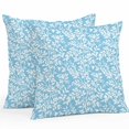 thumbnail image 2 of Throw Pillow Covers 18x18 Inch Set of 2, Blue Spring Floral Waterproof Outdoor Pillow Covers, Farmhouse Flowers Elegant Pastoral Decorative Cushion Pillowcases for Couch, Sofa, Bed, Garden, Patio, 2 of 9