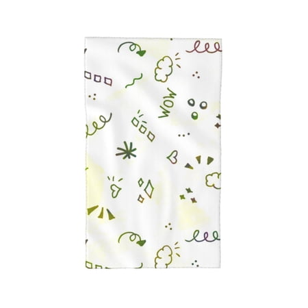 YFYANG Absorbent Towel, Soft Skin-Friendly Cute Graffiti Washcloth Bath Towel, Suitable for All Skin, 27.5 x 16-inch