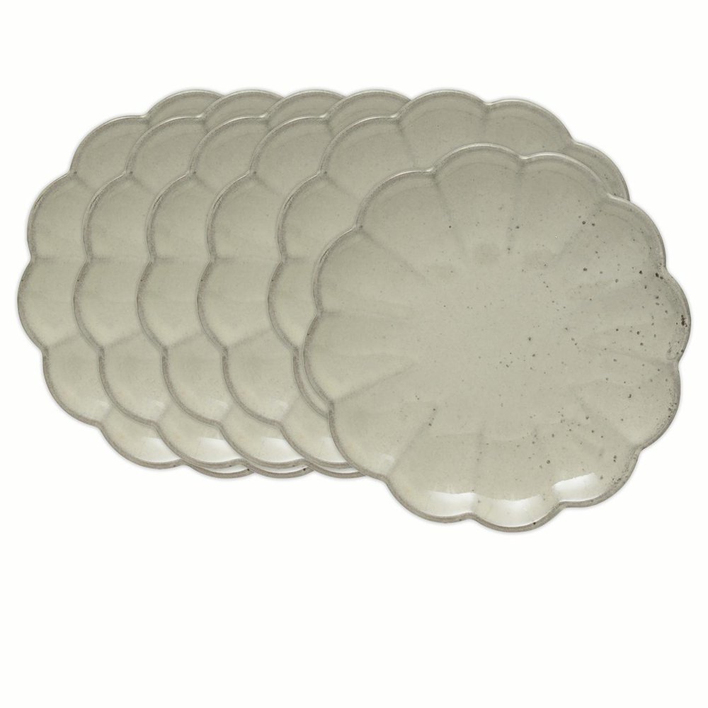 Creative CoOp 5" Round Stoneware Flower Shaped Plate with Reactive