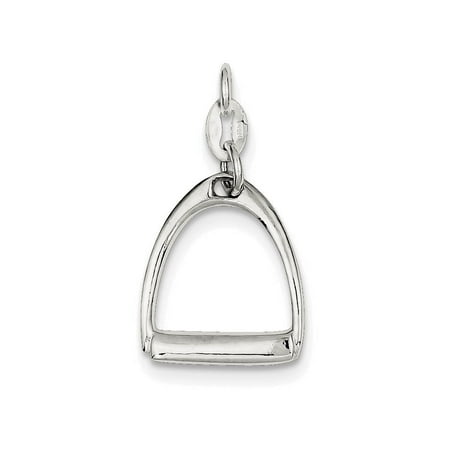 Finejewelers Sterling Silver Large Polished Horse Stirrup Charm