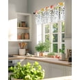 thumbnail image 6 of Orange Red Flowers Window Valance Curtain Spring Leaves Plant Rod Pocket Short Curtain for Living Room, Bedroom & Kitchen Window Decor 42x18in, 6 of 8
