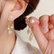 thumbnail image 2 of Pendientes colgantes de hojas de novia de perlas simuladas para mujer, 2 of 4