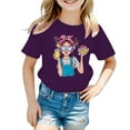 thumbnail image 1 of HNMKIU T-Shirt Graphique Tendance pour Filles Manches Courtes pour l'Été Tenue Décontractée, 1 of 5