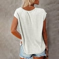 thumbnail image 3 of WTXUE Tank Tops Sleeveless, Scoop Neck Cotton Women Cap Sleeve Summer V-Neck Shirts Loose Blouse Solid Casual Tops for Women White M, 3 of 7
