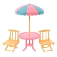 thumbnail image 1 of Mini Beach Chair Dolly House Accessories for Playing 2Sets with Sunshade, 1 of 5