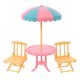 thumbnail image 1 of Mini Beach Chair Dolly House Accessories for Playing 2Sets with Sunshade, 1 of 5