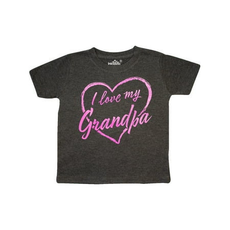 

Inktastic I Love My Grandpa in Pink Chalk Heart Gift Toddler Boy or Toddler Girl T-Shirt
