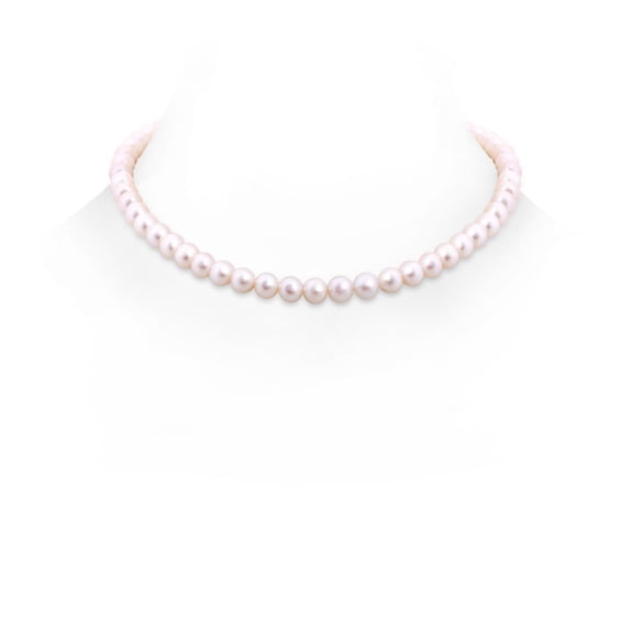 ANGARA 16" Freshwater Cultured Pearl Choker Strand in 14K White Gold for Women | June Birthstone, Birthday, Anniversary, Jewelry Gift for Women | Pearl Necklace