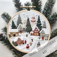 thumbnail image 1 of Complete Embroidery Kit With Hoops Threads Needles For Holiday Festive DIY Craft Projects Ideal, 1 of 4