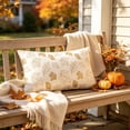 thumbnail image 6 of WDOBM 19.6x11.8 Inch White Fall Puffy Throw Pillow With Insert - Gold Maple Leaf Print Fuzzy Cushion - Autumn Winter Decor For Sofa Couch Bedroom Home, 6 of 6