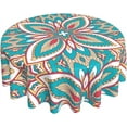 thumbnail image 3 of Boho Tablecloth Mandala Vintage Ethnic Round Table Cloth 60 Inch Home Decor Hand-Doodle Elements of Bohemian Table Cloth for Home Decorations, 3 of 6