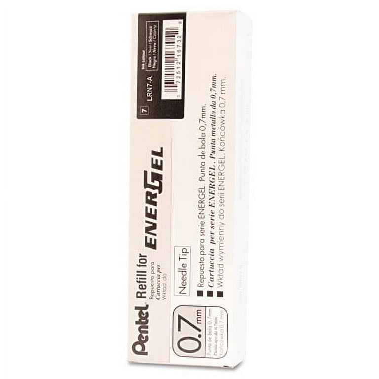 Refill for Pentel EnerGel Retractable Liquid Gel Pens, Medium Needle Tip, Black Ink