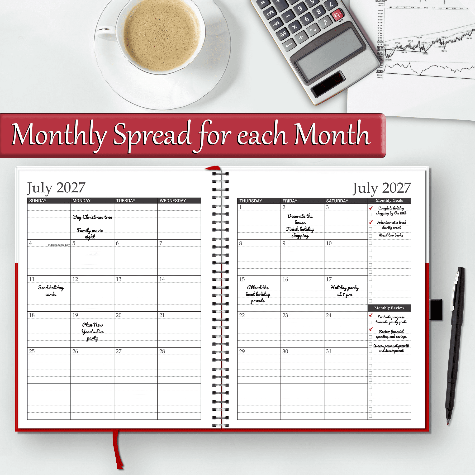 StriveZen Appointment Book 2026–2027,  July 2026 - December 2027, Daily & Weekly Planner, 15-Minute Hourly Schedule, Large Hardcover 8.5x11, 18-Month Calendar