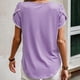 thumbnail image 4 of Top de cuello redondo de manga corta casual de color sólido de verano para mujer OAVQHLG3B Store  lin121212, 4 of 5