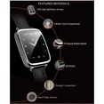 thumbnail image 3 of Beantech Silver Engage Plus Smartwatch for iOS and Android with 8GB of Music Storage and Leather Strap, Light Silver, 3 of 9