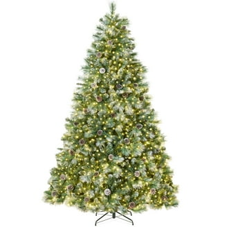 Firstness 7.5ft Pre-Lit Artificial Christmas Tree,Green Xmas Tree