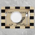 thumbnail image 2 of Farm Placemats 12"x18", Rustic Farmhouse Hen Chicken Table Place Mats Set of 4, Vintage Buffalo Plaid Farm Animal Indoor Outdoor Kitchen Dinner Party Decor Table Mats, 2 of 4