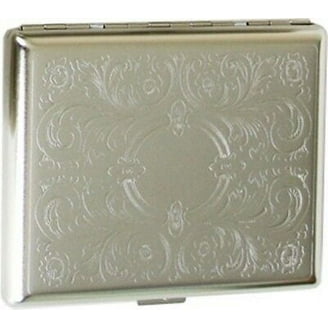 leopard print cigarette case Set of 2 Metal-Plated 100s Ultra Compact Cigarette Case With Insert (Faux Leopard  Print Fur)