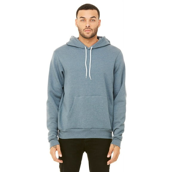 The Bella   Canvas Unisex Poly-Cotton Fleece Pullover Hoodie - HEATHER SLATE - M