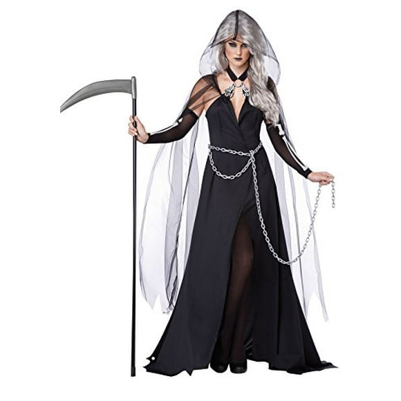 California Costumes Women's Lady Reaper Scary Ghost Demon Costume, Black, X-Small