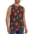 thumbnail image 2 of Fotbe Men's Tomatoes1 Print Men's Sleeveless Muscle Tank Tops Casual T-Shirts for Gym Workout Beach-Large, 2 of 8