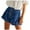 Blue, variant on Womens Ripped Jeans Shorts Floral Ruffle Denim Elastic Waist Summer Fashion Bottoms Casual Summer Jean Shorts with Pockets S-XL