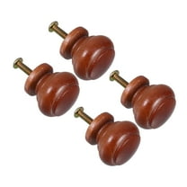 GOOHOCHY Rustic Cabinet Knobs Wooden Door Handle Brown 4PCS