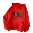 thumbnail image 2 of 2024 Hot Women Hoodies in Clearance Merry Christmas Fashion Woman Hoodied Long Sleeve T-Shirt Printing Loose Blouse Tops Hoodies Fall Clothes, Red L, 2 of 4