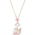 thumbnail image 1 of Pink Diamond Swan Necklace Swarovski Elements Crystal Swan Pendant, 1 of 5