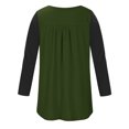 thumbnail image 4 of Flowy Tunic Tops Women Dressy Casual Henley Neck Long Sleeve Pleated Tee Shirts Fall Spring Winter Basic T-shirt (X-Large, Army Green 01), 4 of 4