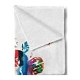 thumbnail image 2 of Colorful Soft Flannel Fleece Throw Blanket, Abstract Turtle with Hummingbirds and Musical Notes Digital Illustration, Cozy Plush for Indoor and Outdoor Use, 60" x 80", Multicolor, by Ambesonne, 2 of 5
