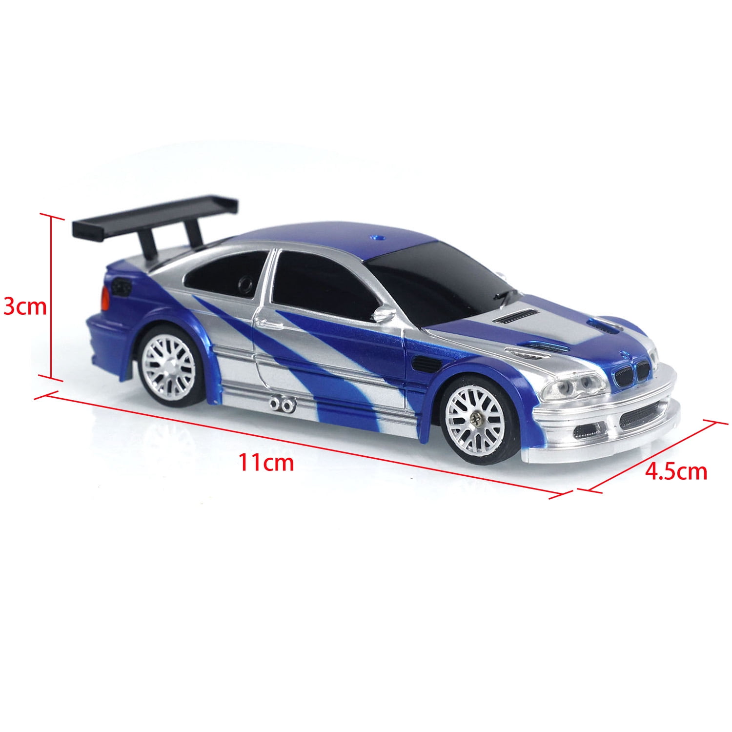 RC 1/43 Scale Ready to Go Race Car Remote Control Drift Car 4WD Mini Toy Lights