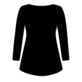 thumbnail image 5 of Pntutb Winter Women Casual T-shirt Long Sleeve Tops Round Neck Ruched Pullover Blouse on, 5 of 5