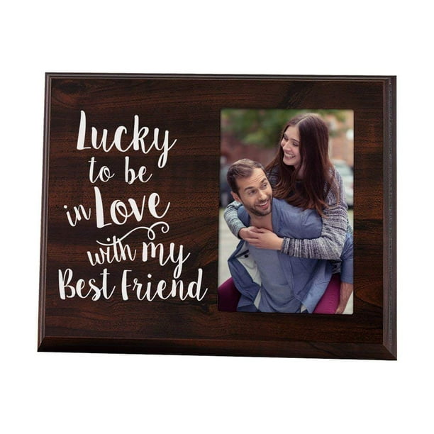 Lucky to Be in Love Romantic Gift Picture Frame for Boyfriend or