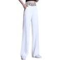 thumbnail image 2 of Pantalones de pierna ancha perfecl para mujer cintura alta rectos largos 2XL, 2 of 7