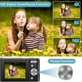 thumbnail image 4 of Digital Camera,FHD 1080P 48MP 16X Digital Zoom,Beginner's Camera,Compact Mini Camera with 2 Batteries,32GB SD Card-Black, 4 of 7